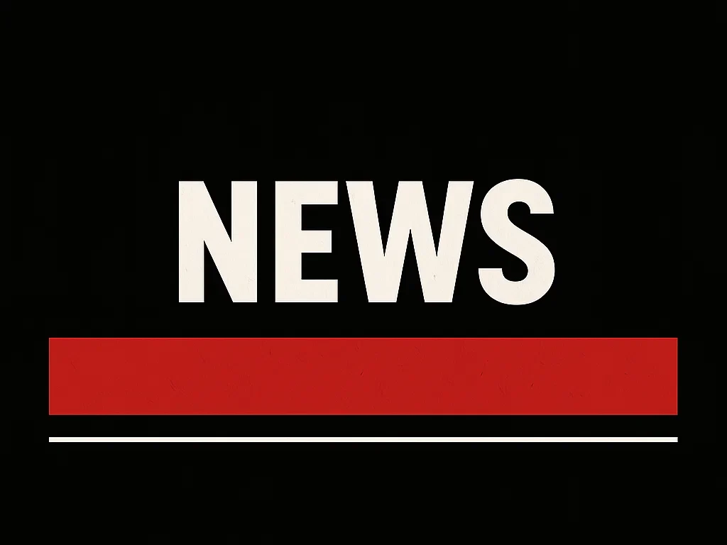 Graphic with the word 'NEWS' in bold white letters on a black background, with a red underline.